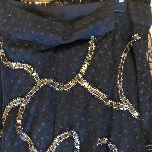 Brand New Gorgeous Let Me Be 2-Piece Beaded Black Tank and Skirt Set - Picture 13 of 16